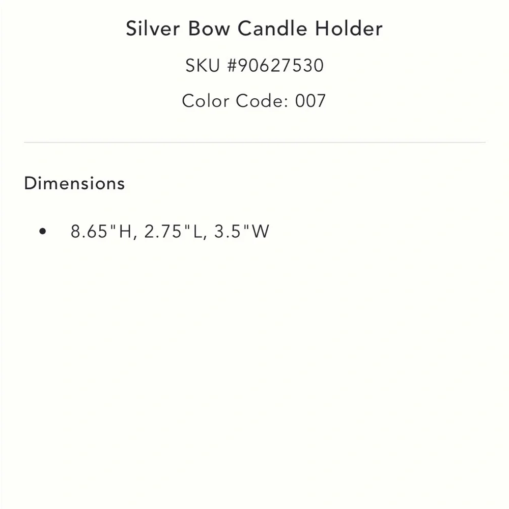 Silver Plated Bow Taper Candle holder benedita